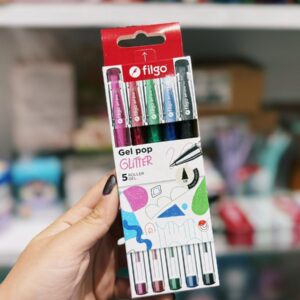 Lapiceras FILGO gel glitter x5
